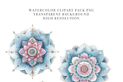 20 Watercolor Mandala Clipart, a Decorative Illustration by Pati Charm Studio (Thumbnail 4 of 8)