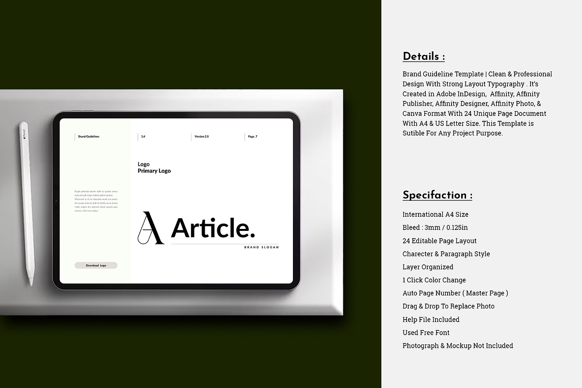 Brand Guideline Landscape Template, a Brochure Template by TemplateFolio-Shop (Photo 3 of 15)