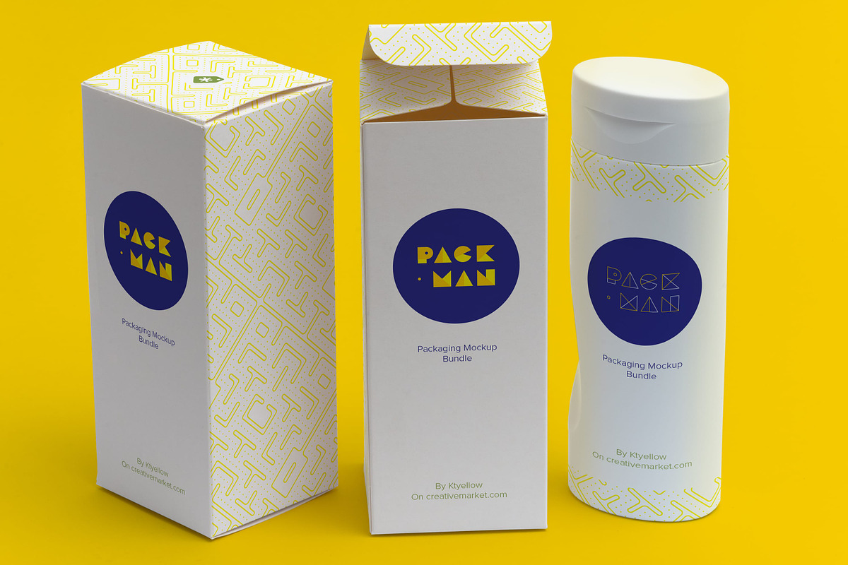 Tall Gift Box Mockup 01, a Packaging Mockup by Ktyellow (Photo 3 of 3)