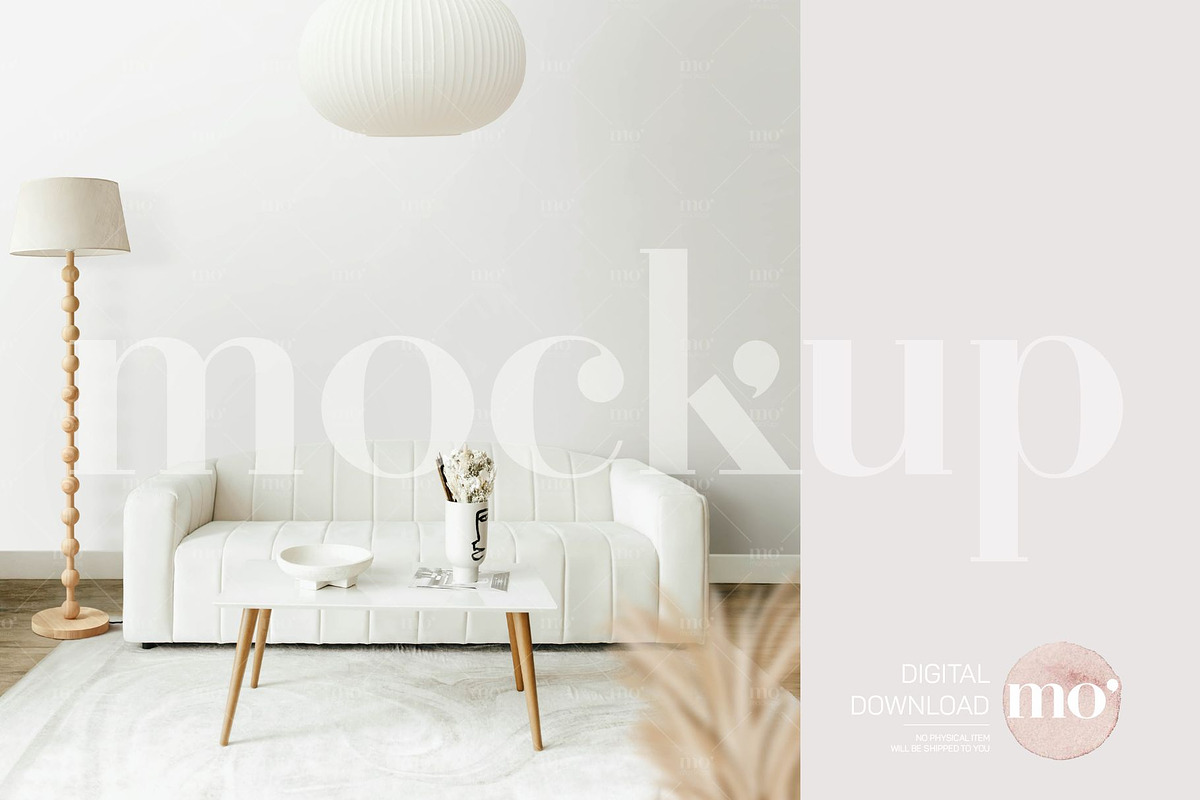Living Room Wallpaper Mockup, a Product Mockup by MoMockups (Photo 2 of 6)