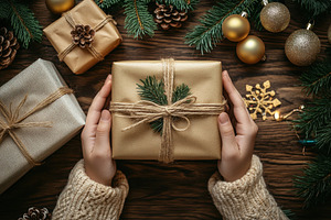 Celebrate the season with gifts, a Photo by Pavel_design