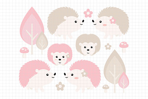 Hedgehogs Clipart (DC55B)
