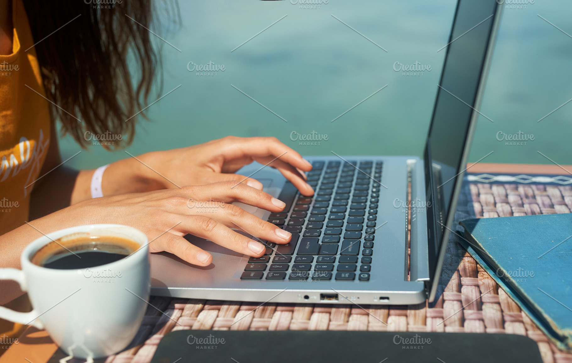 woman freelancer using laptop, a Person Photo by vitaliymateha photography