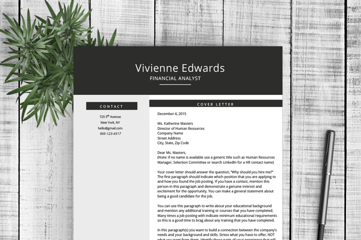 Resume Template Vivienne, a Resume Template by Resume Template Shoppe (Photo 3 of 4)