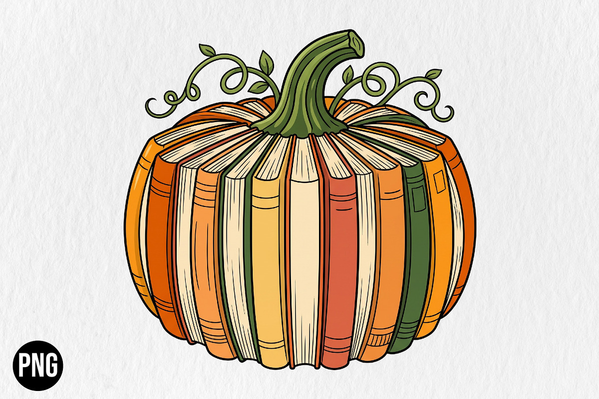 Fall Book Pumpkin Halloween Teacher, a Seasonal Illustration by CraftArtStudio (Photo 1 of 4)