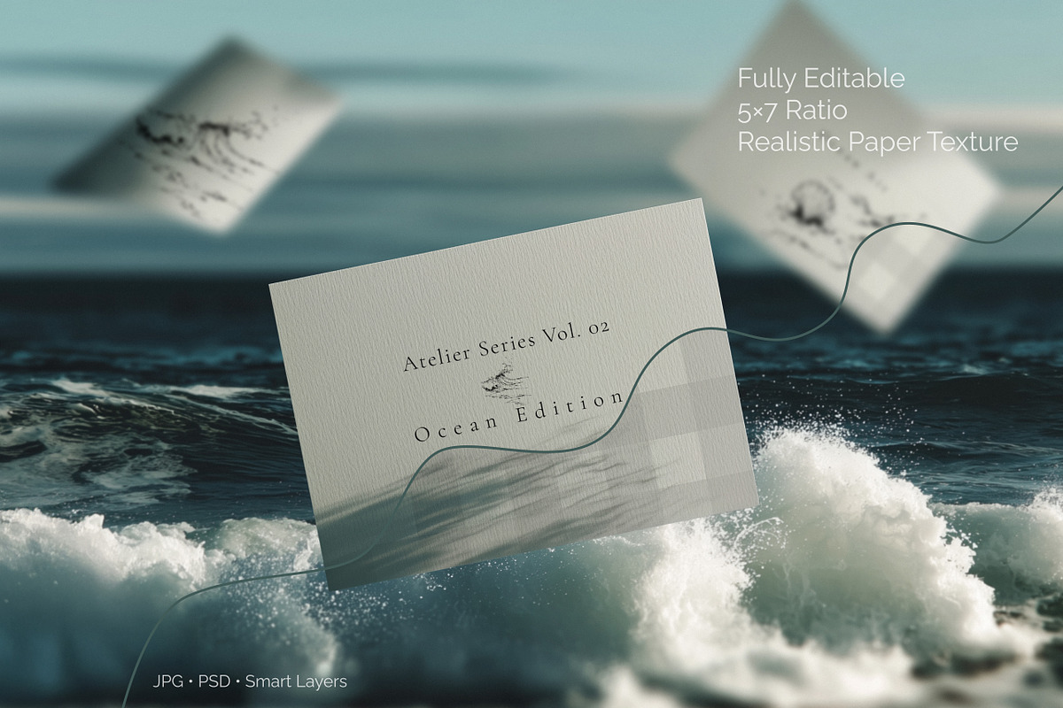 Ocean Card Mockups – Paperlight 02., a Household Mockup by NikiArts (Photo 4 of 11)
