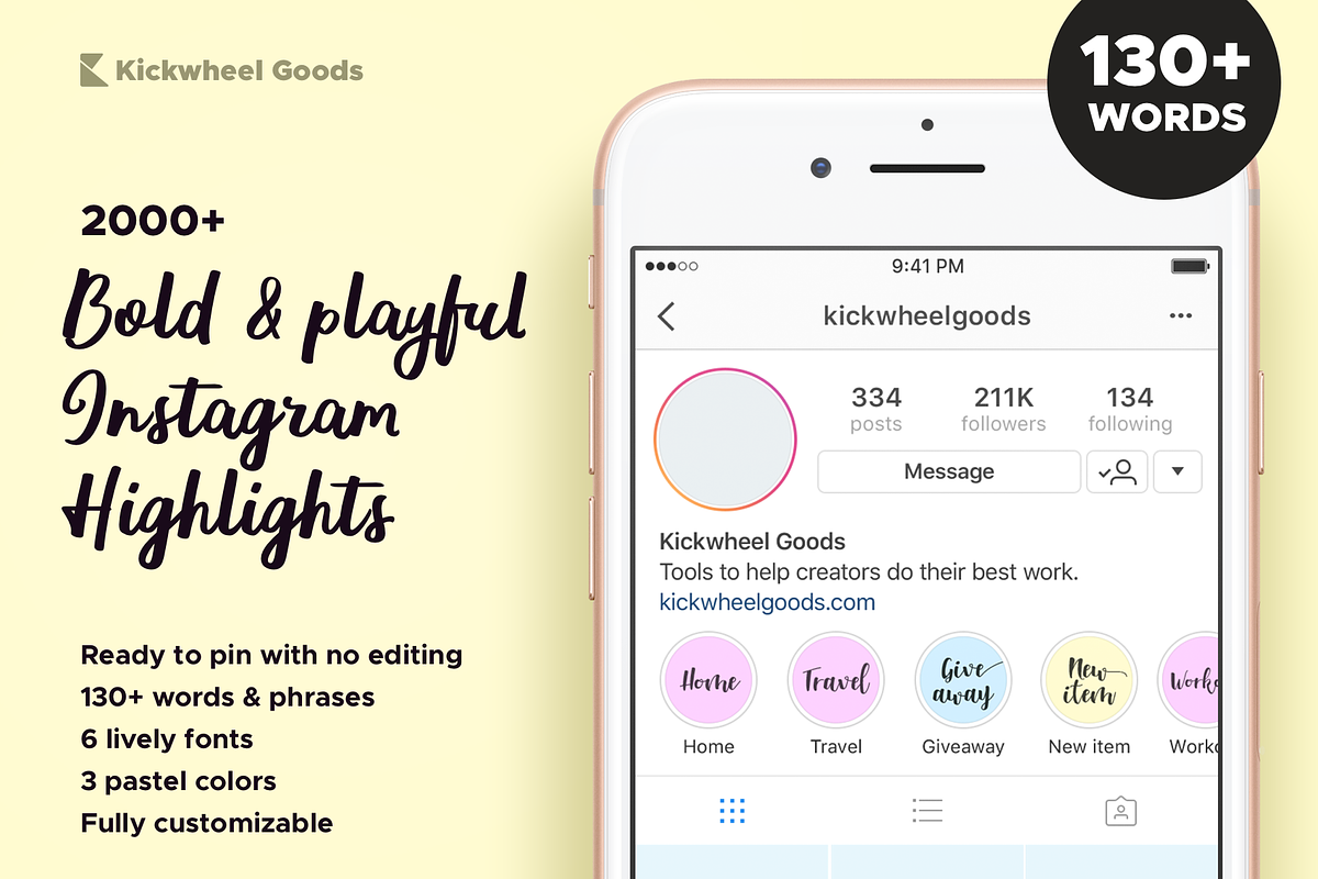 2000+ Instagram Highlight Covers, a Social Media Template by Kick Wheel Goods (Photo 1 of 10)