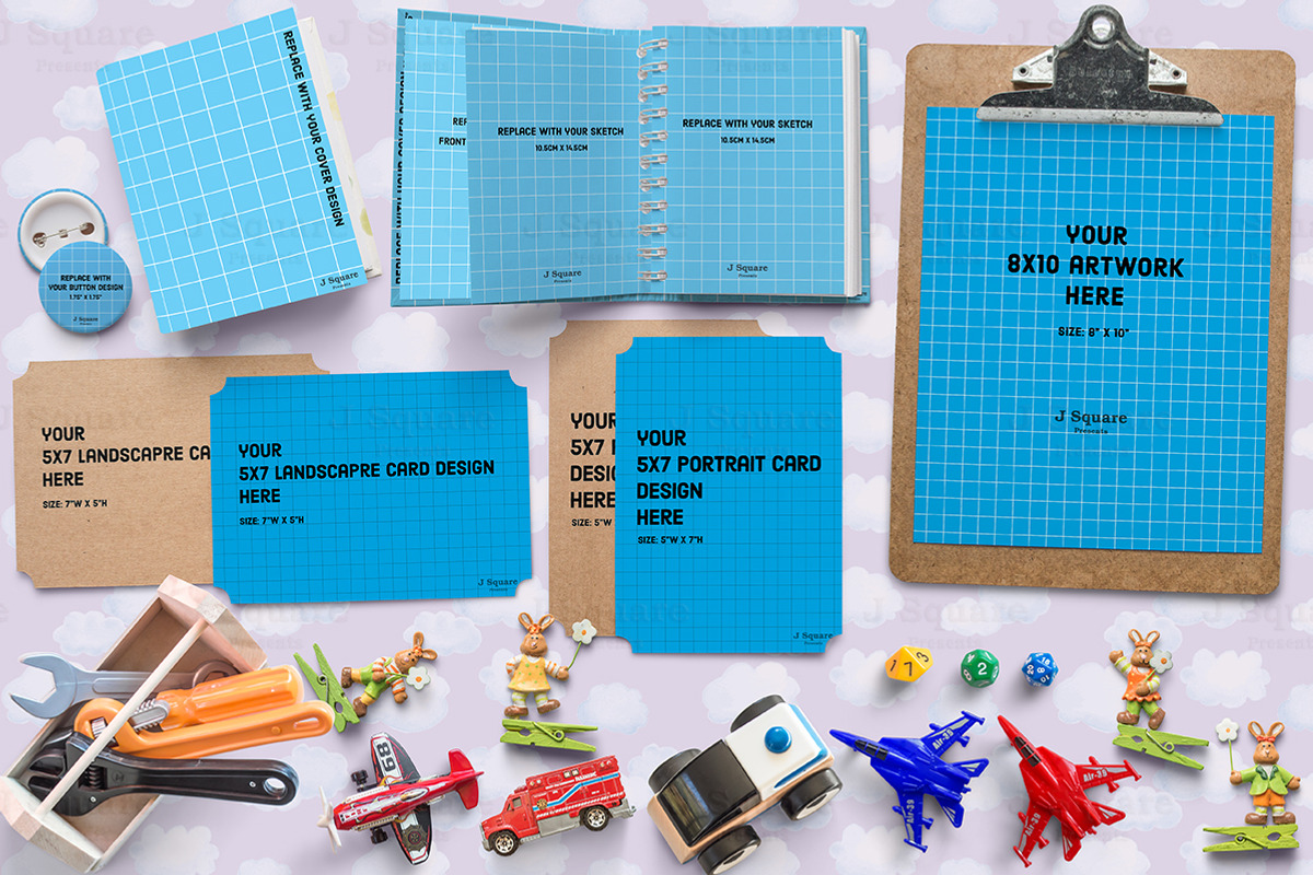KidFriendlyProps&CardMockups, a Books & Magazine Mockup by JSquarePresents (Photo 3 of 10)