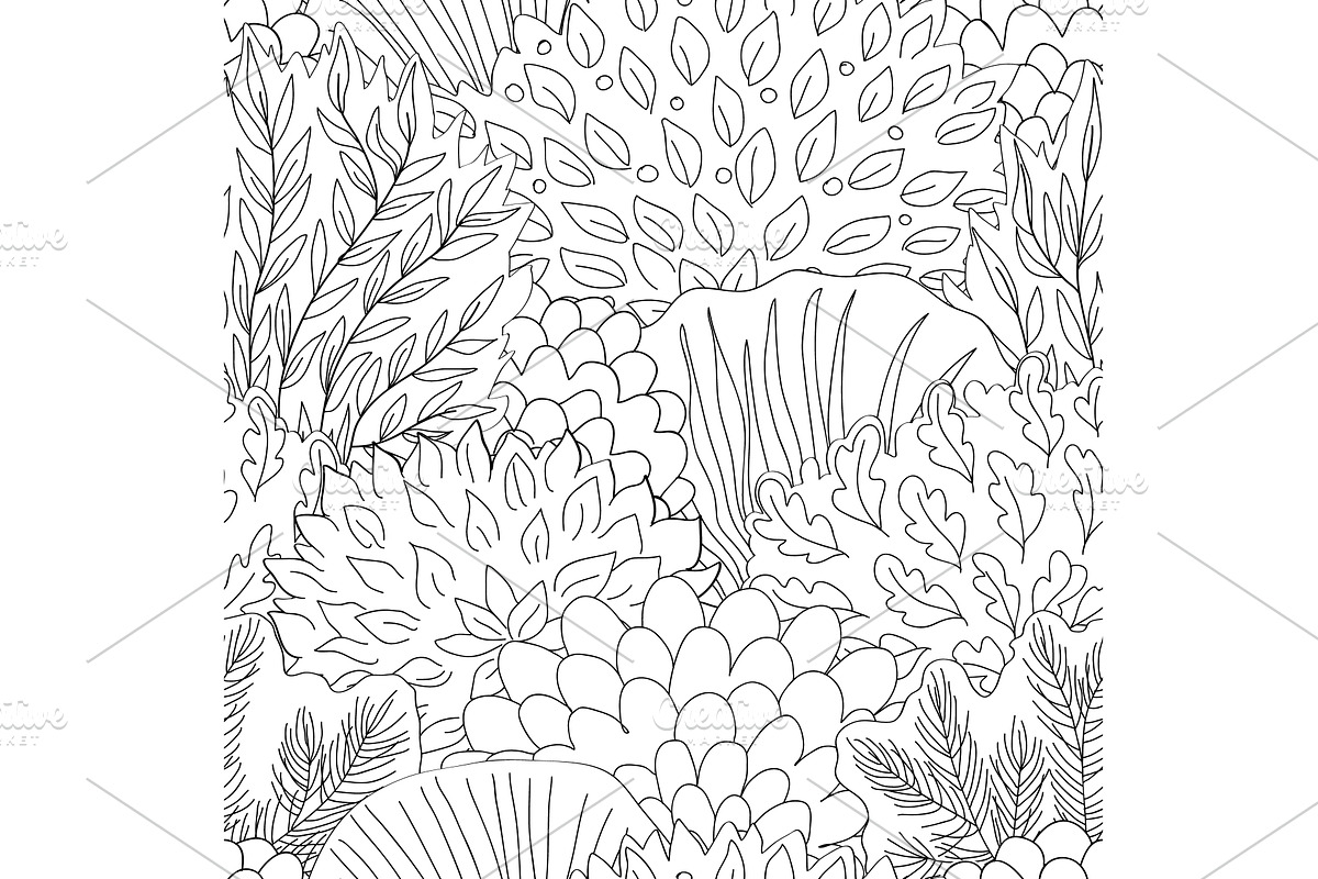 Doodle hand drawn forest in linear, an Illustration by Toltemara