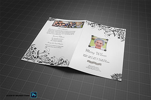 Funeral Program Template Black White