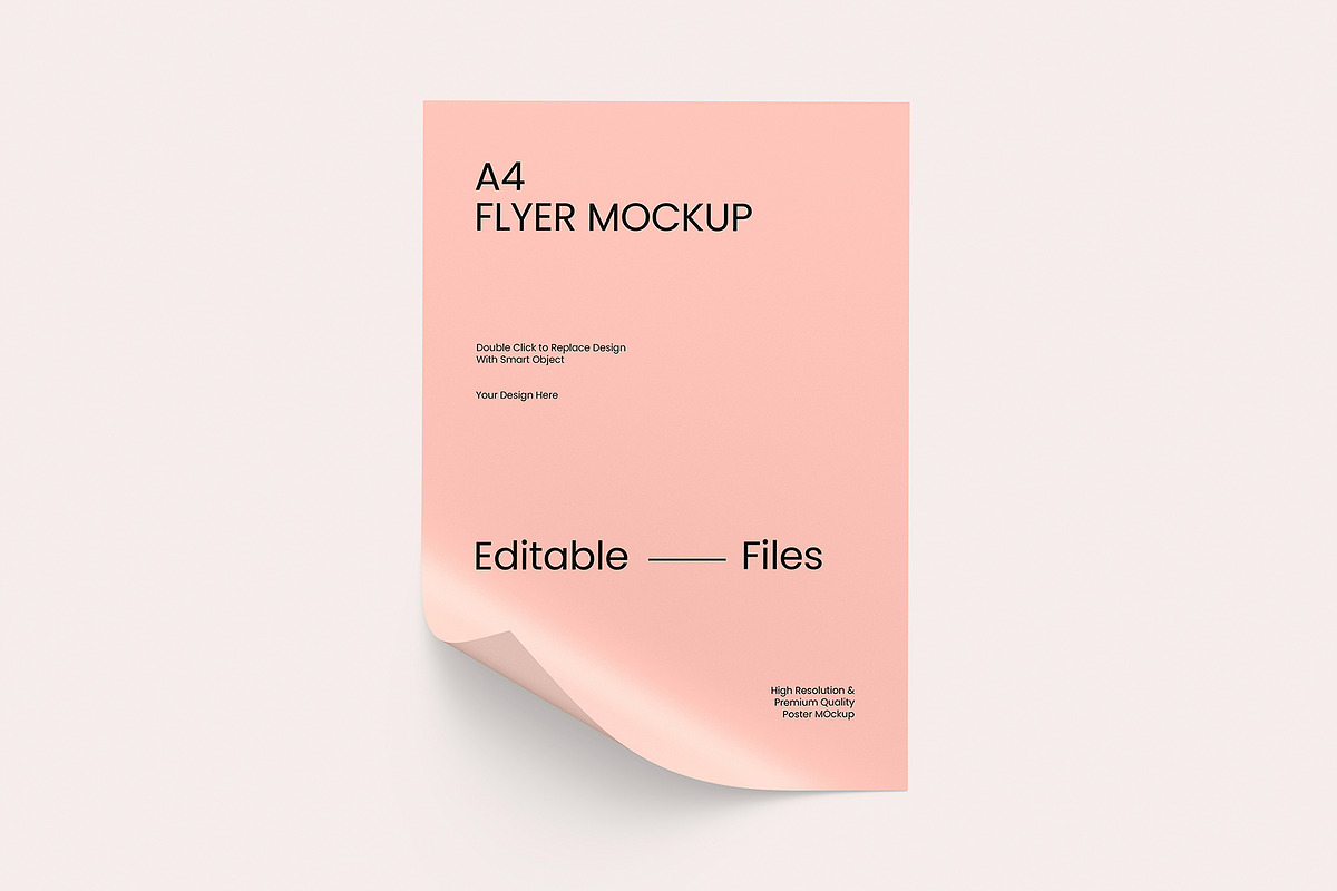 A4 Flyer Poster Mockup, an Advertising Mockup by graphypix (Photo 1 of 4)