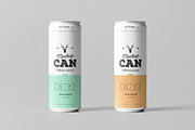 Front View Two Beverage Can Mockup, an Advertising Mockup by DesignRushMarket (Thumbnail 1 of 2)