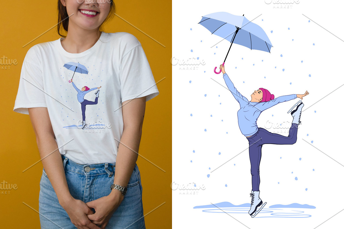 Girl Dancing in the Rain, a Person Illustration by Yurals Art (Photo 7 of 7)