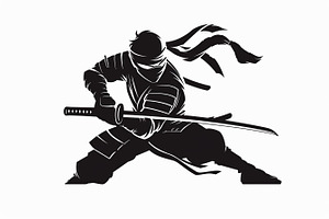 Samurai Ninja Sword Battle, an Illustration by Designs_River