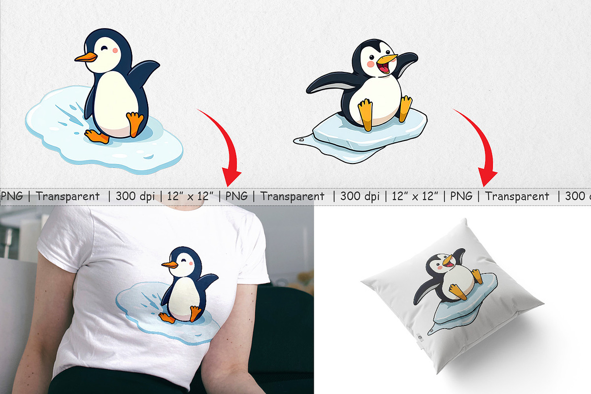 Sliding Penguin Clipart, a Graphic by Artnoy (Photo 3 of 5)