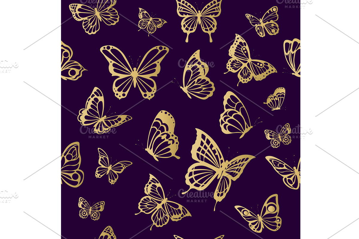 Butterfly pattern. seamless, an Animal Illustration by Onyx
