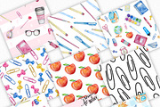 Watercolor School Seamless Patterns, a Pattern Graphic by SvetaArtStore (Thumbnail 3 of 6)
