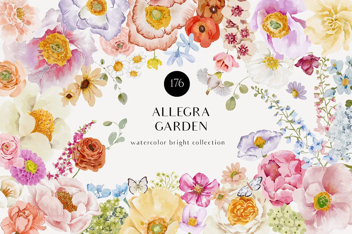 Watercolor Florals Graphics bundle, a Decorative Illustration by Grace Noboa Illustrations (Photo 4 of 20)