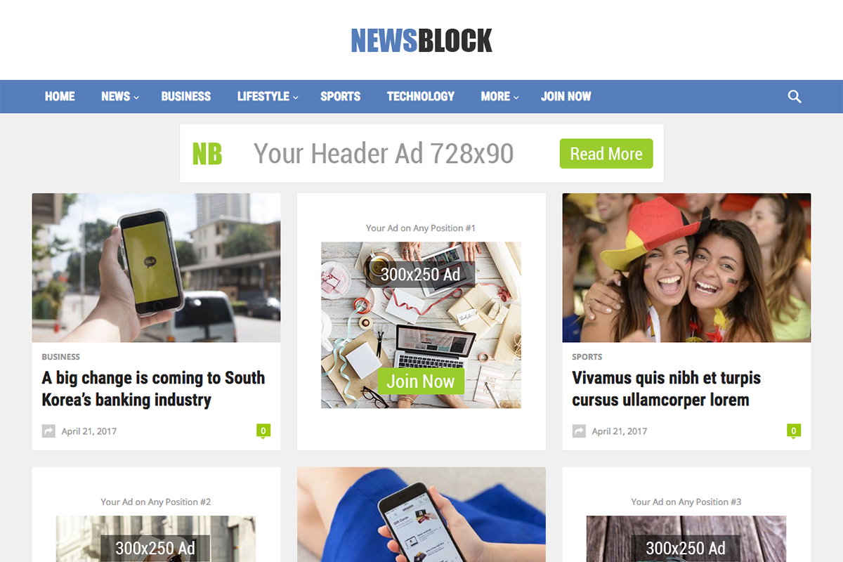 NewsBlock - WordPress Magazine Theme, a WordPress Template by Happy Themes Shop