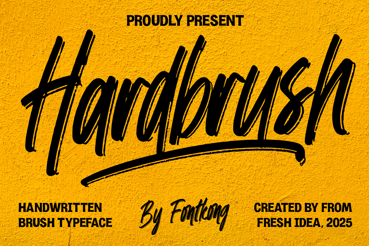 Hardbrush–Handwritten Brush Typeface, a Handwritten Font by overlaytemplates (Photo 1 of 6)
