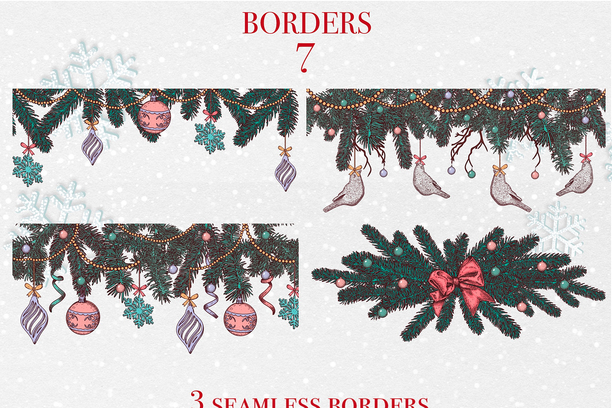Christmas Vintage Vector Collection, a Seasonal Illustration by DiashaArt (Photo 14 of 17)