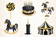 Luxury Black Kids Birthday Clipart, an Illustration by Dream Creation (Thumbnail 6 of 6)