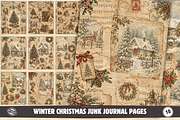 Winter Christmas Junk Journal Pages, a Background Graphic by Markicha Art (Thumbnail 1 of 5)