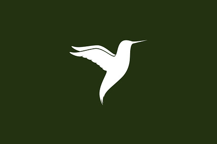 logo shape silhouette hummingbird, a Branding & Logo Template by devastd