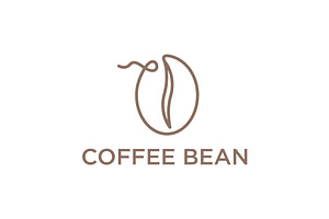 Coffee Bean Line Logo Design