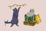 Cute, funny Christmas cats set, an Animal Illustration by Good Studio (Thumbnail 9 of 22)
