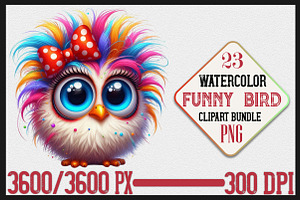 Watercolor Funny Bird Clipart bundle, a Seasonal Illustration by Craft Nest