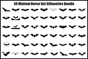 Minimal Horror Bat Silhouette Bundle, an Illustration by Designs_River