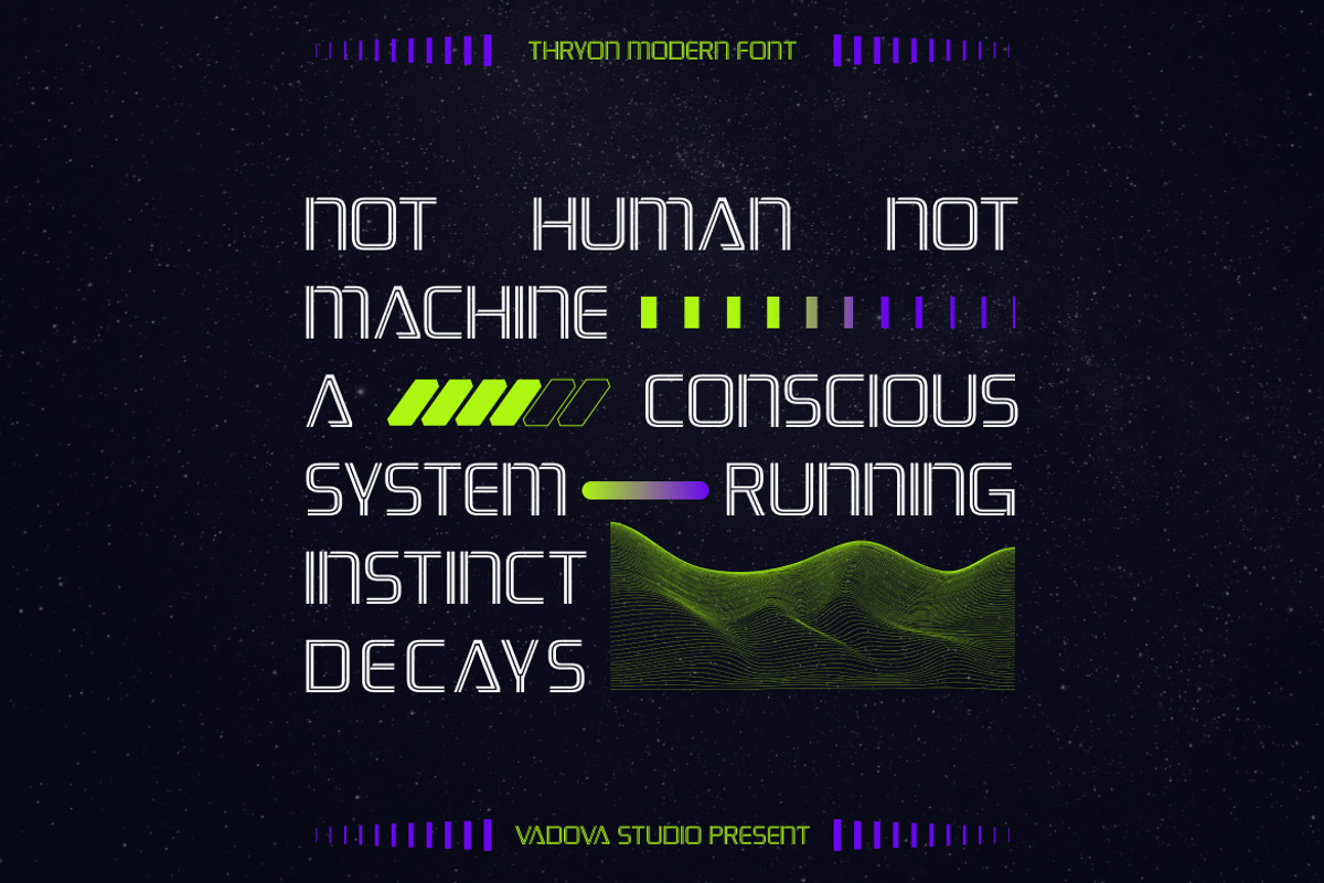 Thryon Futuristic Display Font, a Sans Serif Font by Vadovastd (Photo 4 of 8)