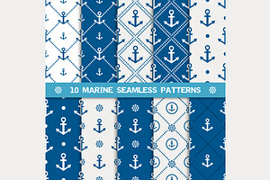 Vector seamless pattern with anchor