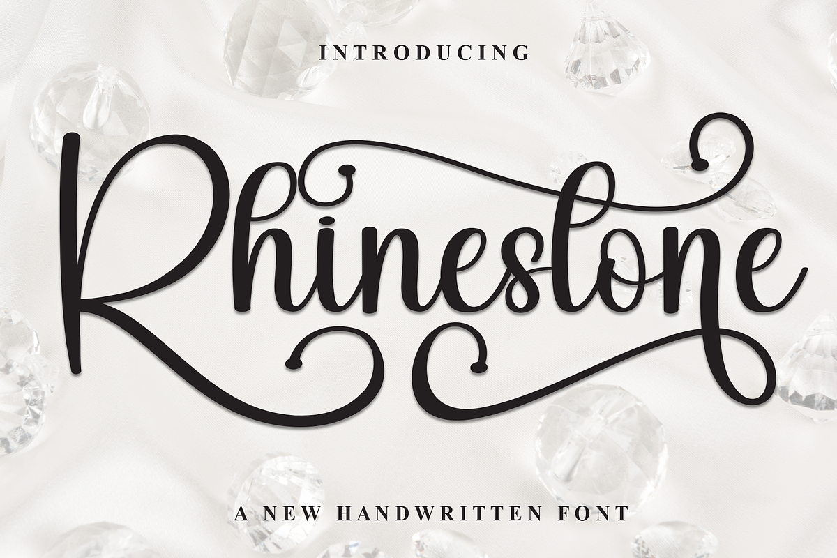 Rhinestone | Script Font, a Handwritten Font by Scratchones (Photo 1 of 9)