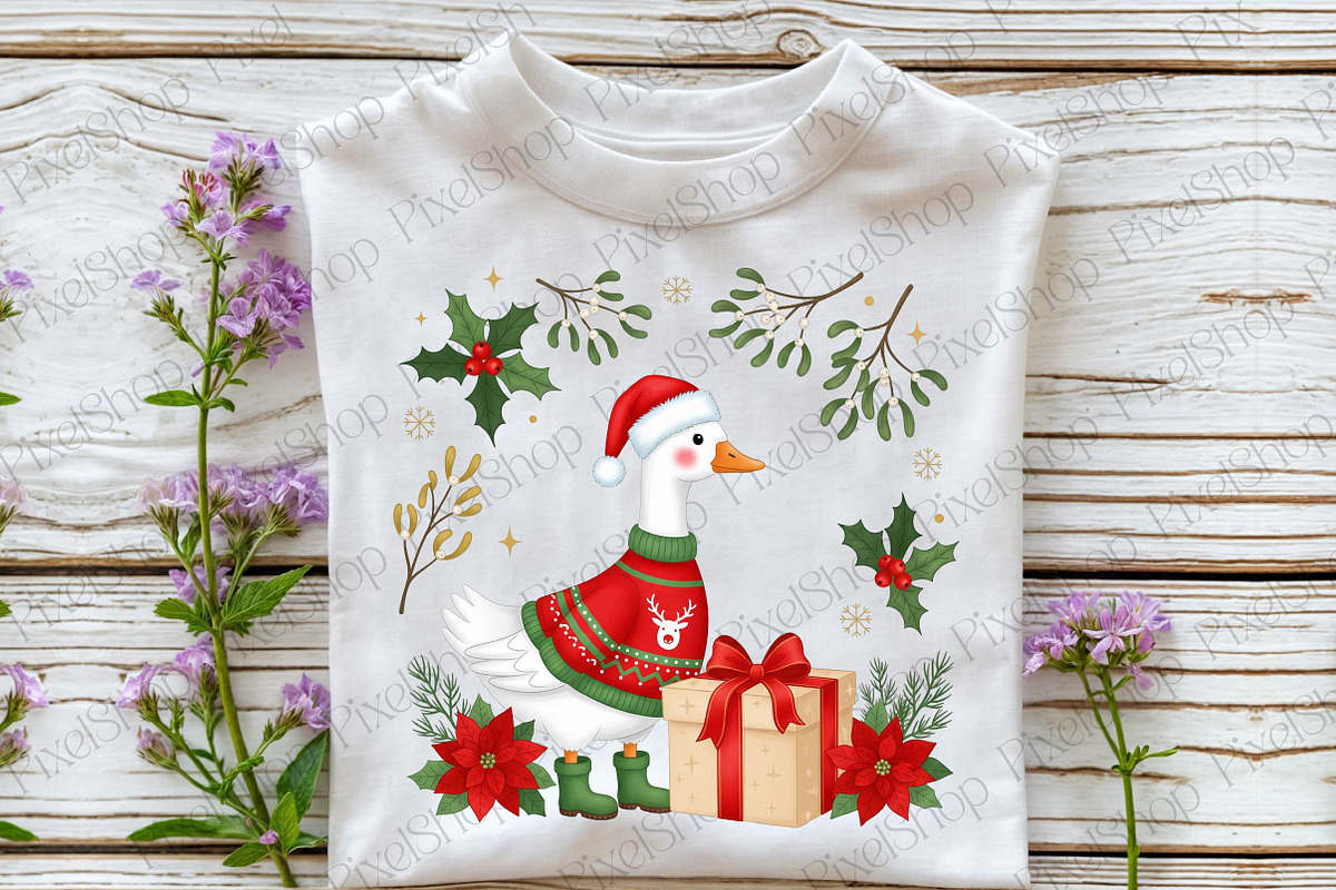 Christmas Silly Goose Floral Boho, an Illustration by DreamPrint404 (Photo 2 of 4)