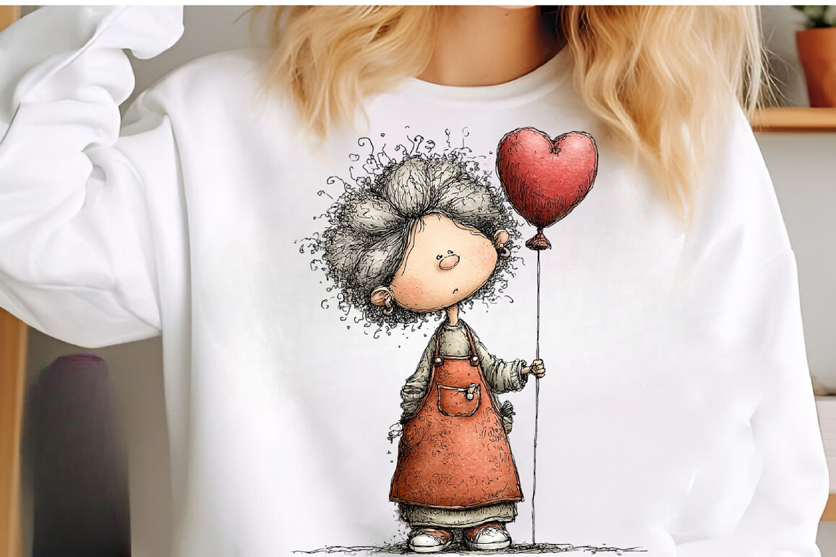 Quirky Elderly Valentine Woman PNG, an Illustration by SinaCreation (Photo 5 of 11)