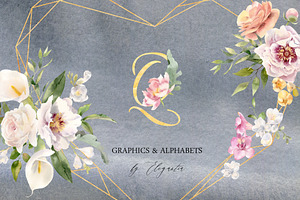 Exquisite Flora. Watercolor set.