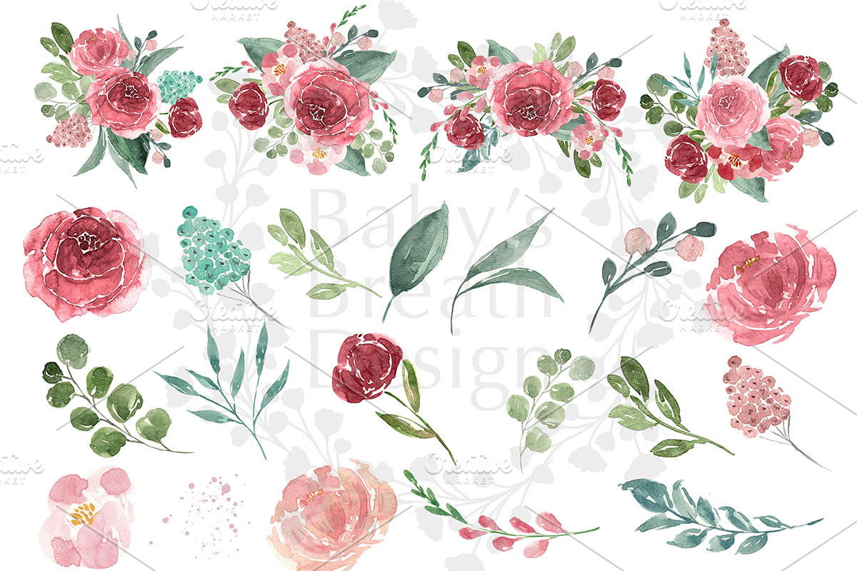 Marsala Peony design, an Illustration by Babysbreath/Dandelionery (Photo 2 of 2)