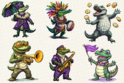 Mardi Gras Crocodile Clipart, an Illustration by OK Design (Thumbnail 5 of 5)