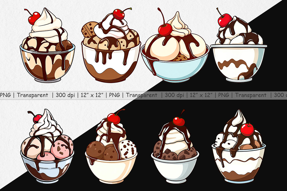Sundae Delight Clipart, a Graphic by Artnoy (Photo 2 of 5)