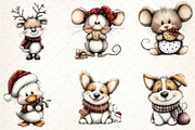 Whimsical Christmas Clipart Bundle, an Illustration by DreamCafeArt (Thumbnail 3 of 8)