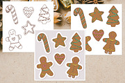 Vector Christmas gingerbread cookies, a Decorative Illustration by OKart.studio (Thumbnail 2 of 5)