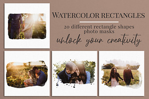 Watercolor rectangles photo masks