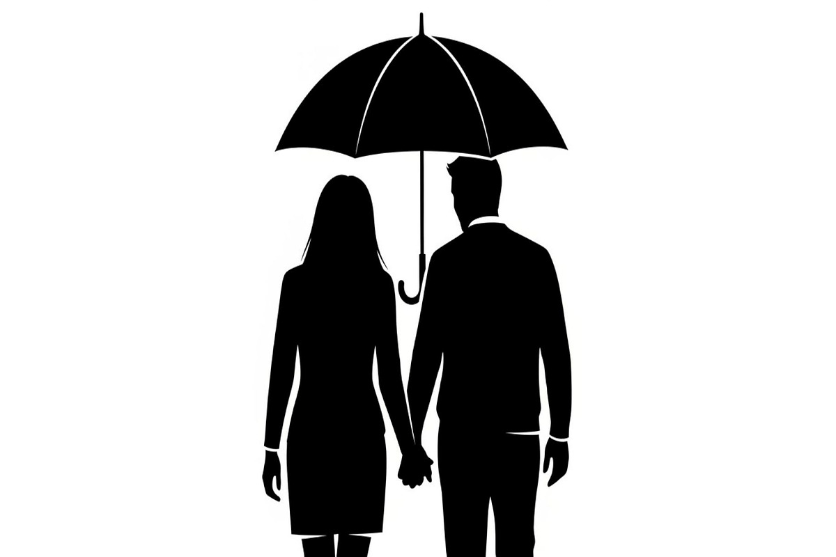 50 Couple Umbrella Silhouette Bundle, an Illustration by Designs_River (Photo 32 of 51)