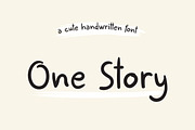 One Story - Handwritten Font, a Font by Salamahtype (Thumbnail 1 of 6)