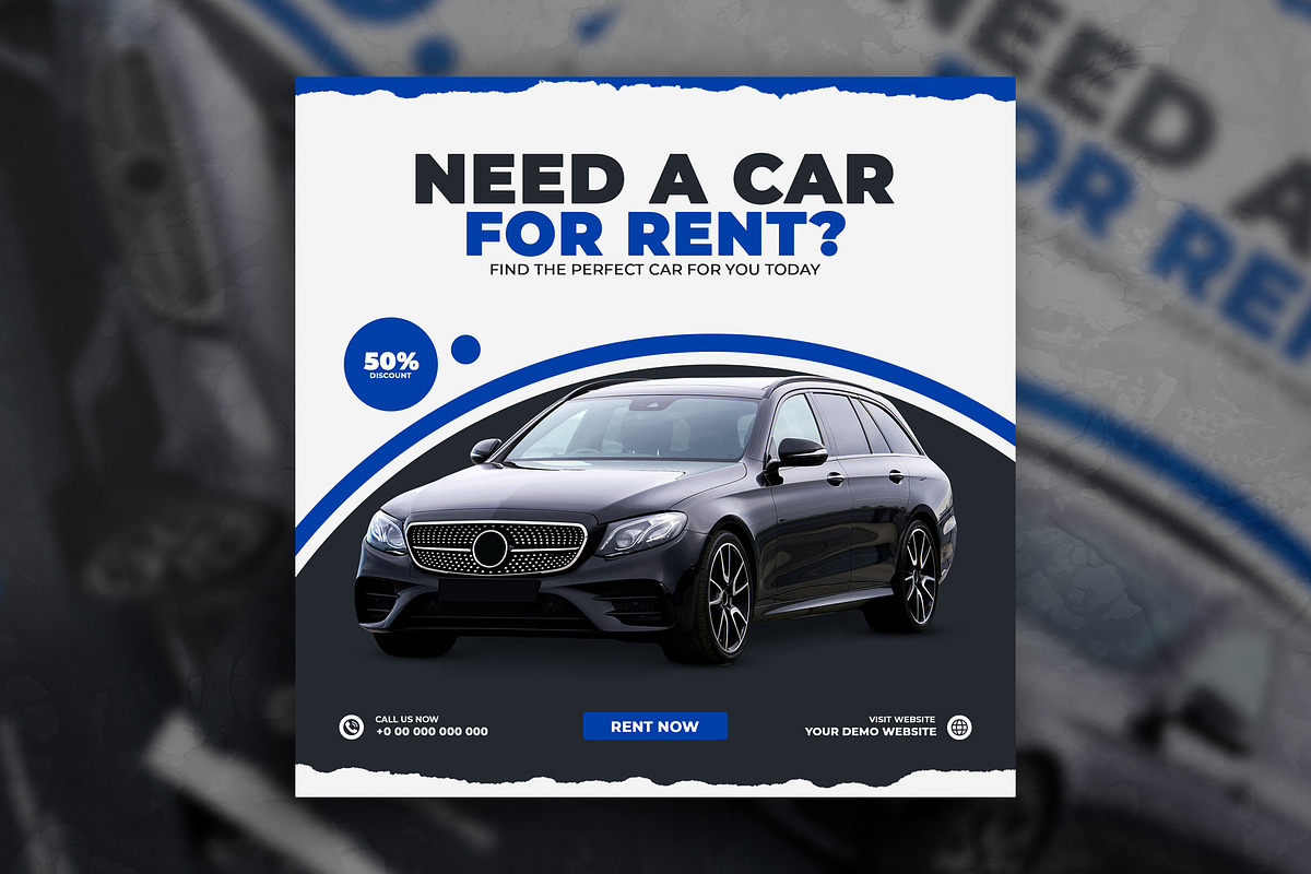 Rent a car social media post, a Social Media Template by Tanmoy Topu (Photo 8 of 11)