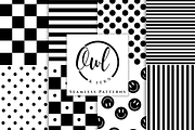 Black & White Seamless Patterns, a Pattern Graphic by OwlAndFern (Thumbnail 1 of 8)