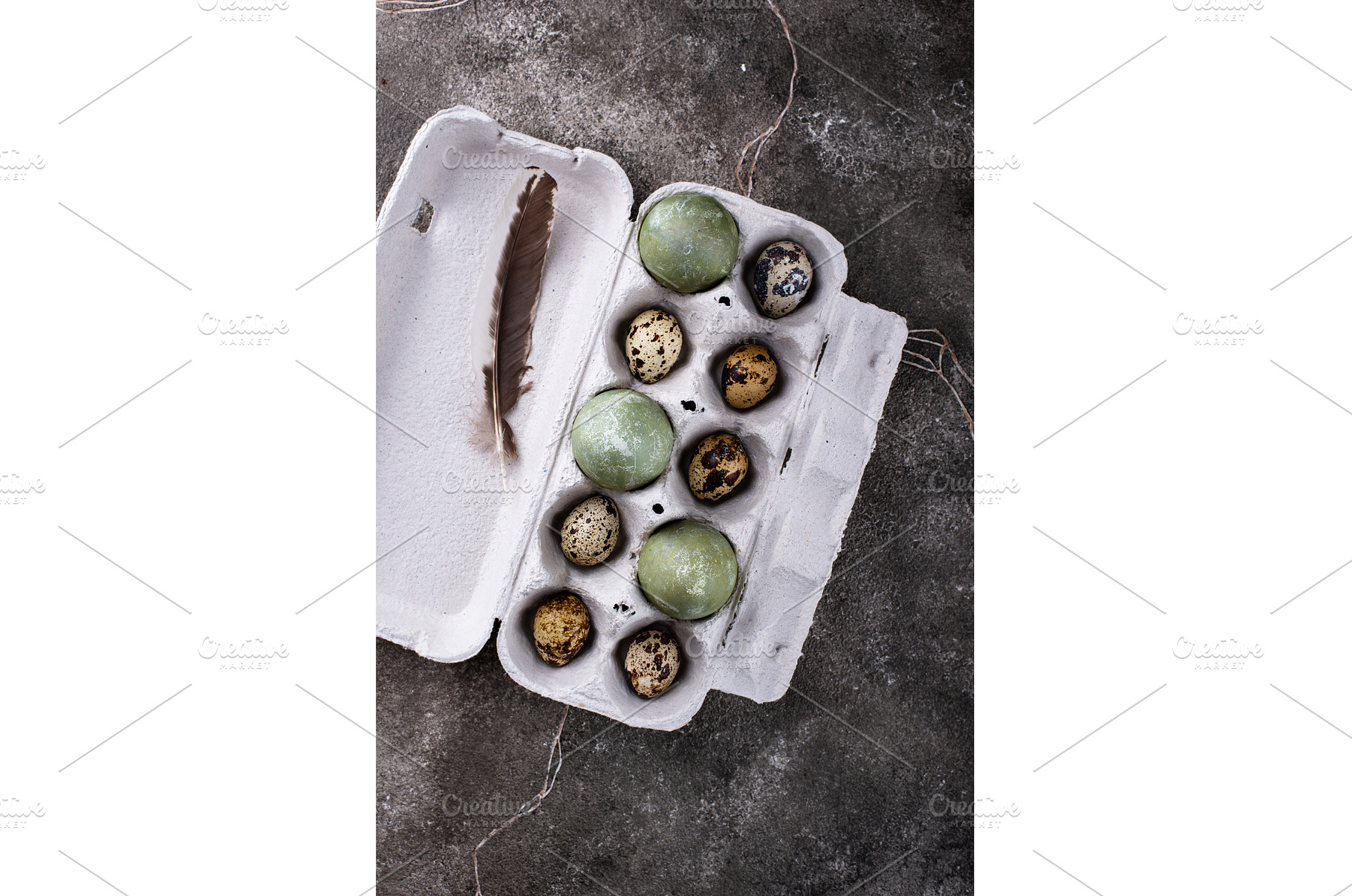 Festive Easter paintd green eggs, a Holiday Photo by Yulia Furman