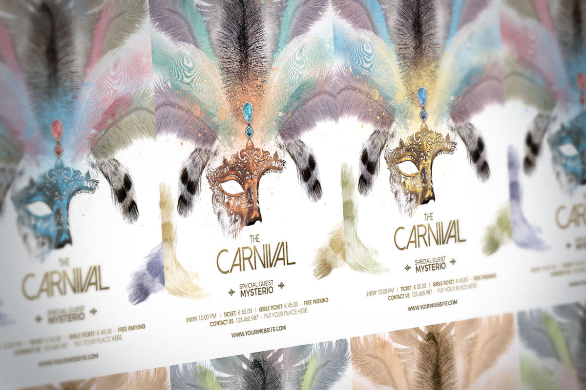 Mardi Gras Masquerade Ball Flyer, a Flyer Template by Ade Concept (Photo 3 of 6)